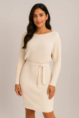 2-częściowy garnitur damski w paski z długim rękawem i obcisłą spódnicą z szelkami Moda jesień zima Odzież wyszczuplająca