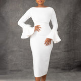 Chic Bell Sleeve Sheath Dress