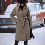 Chic Double-Breasted Woolen Coat