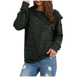 Loose Round Neck Button Thick Sweater Sweater-Green-1