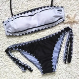 Strapless Bikini set swimsuit Women strapless Swimwear-1