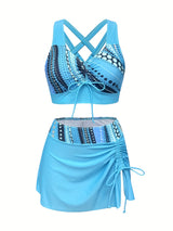 Women's Two-Piece Casual Swimsuit | Stylish Blue Bikini Set