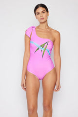 Marina West Swim Vacay Mode One Shoulder Swimsuit in Carnation Pink-8