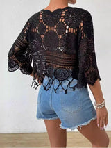 Openwork Round Neck Cover-Up-6