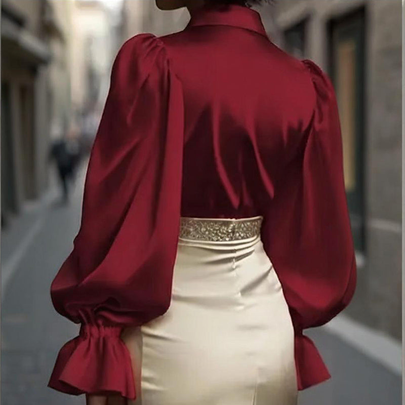 Puff Sleeve Ruffle Blouse