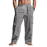 Men's Multi-Pocket Linen Workwear Pants | Four-Season Breathable Cargo Pants