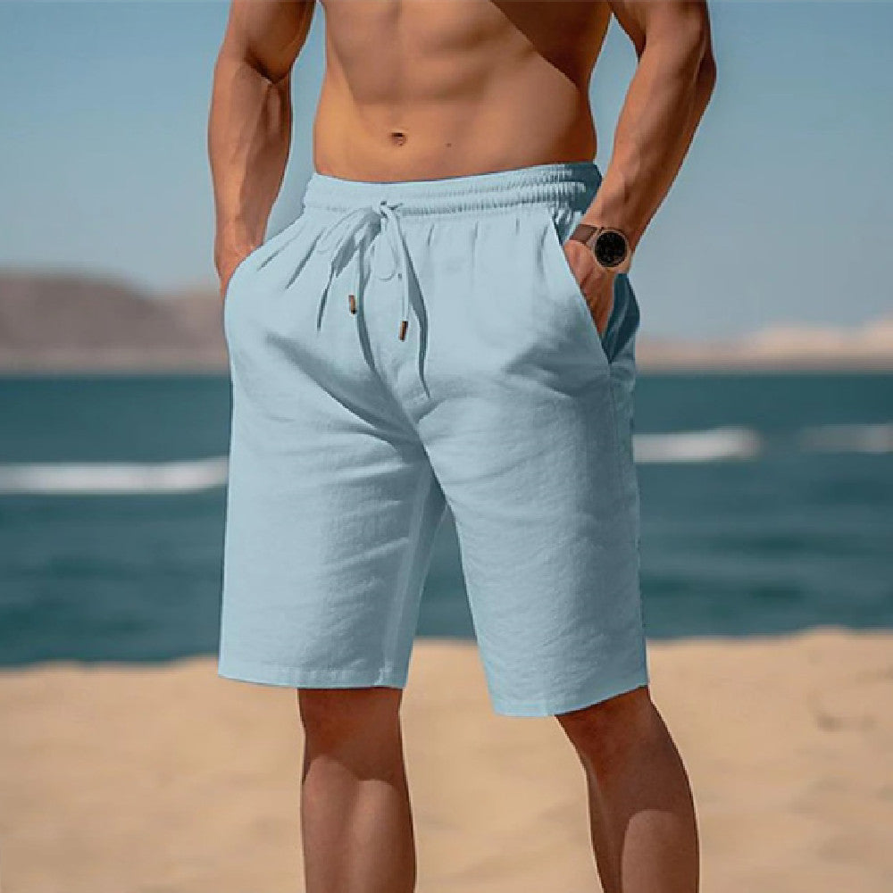 Men's Summer Drawstring Shorts | Elastic Waist Beach Shorts