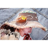 Vintage Floral Embroidered Denim Jacket – Elegant and Edgy-4