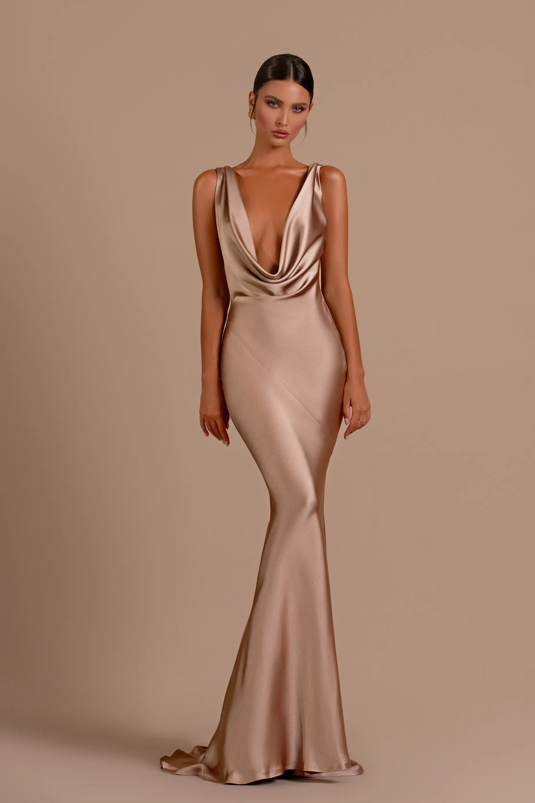 Mermaid Satin Bridesmaid Gown