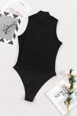 Zip Up Mock Neck Sleeveless Bodysuit-6