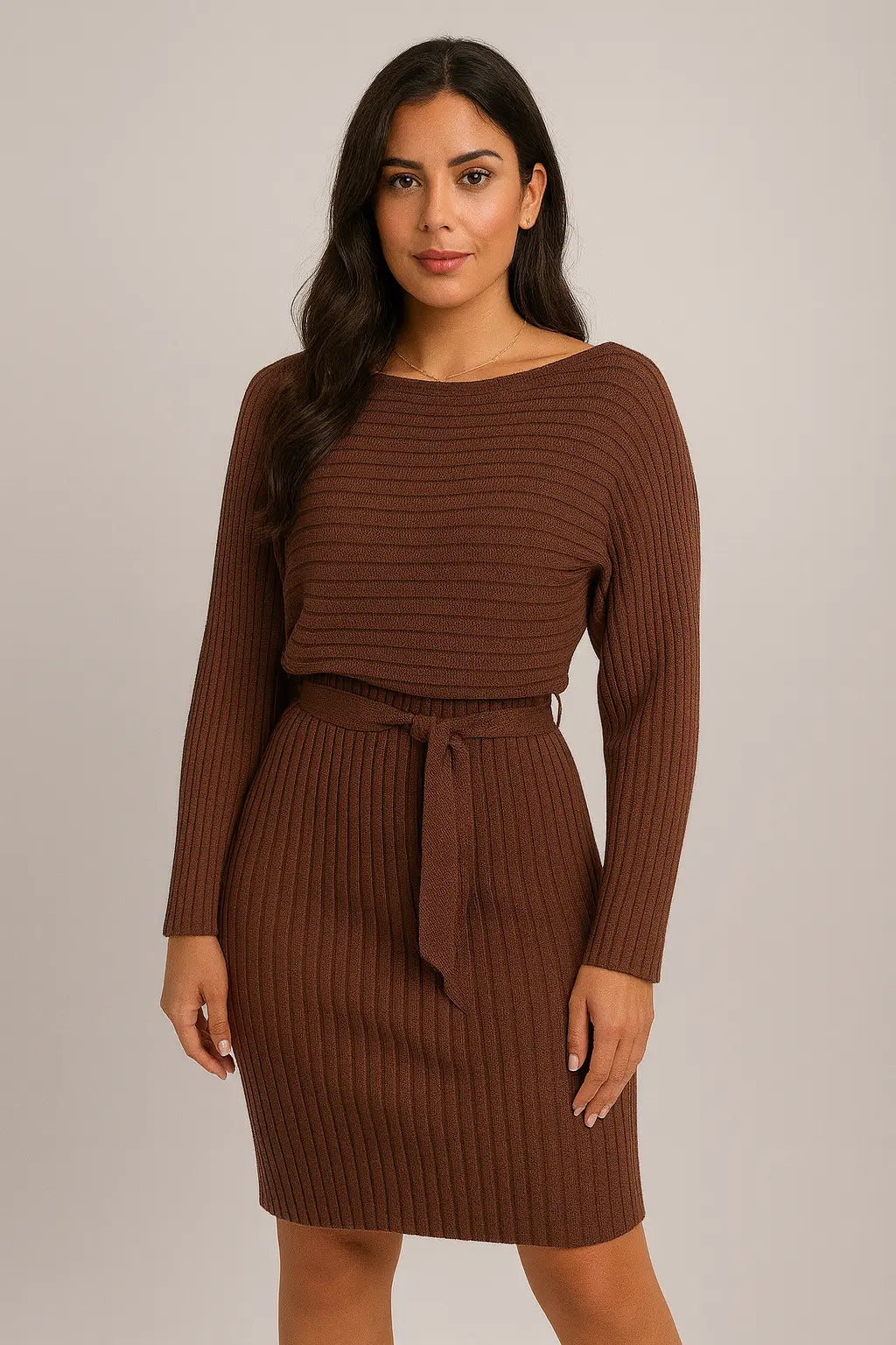 2-częściowy garnitur damski w paski z długim rękawem i obcisłą spódnicą z szelkami Moda jesień zima Odzież wyszczuplająca