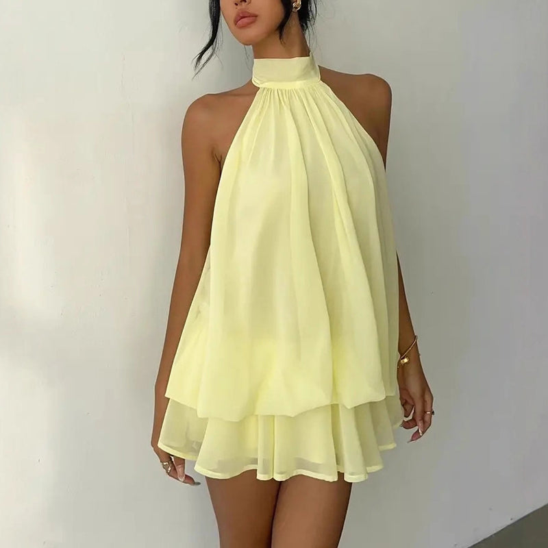 Elegant Halter Mini Dress