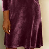 Velvet Cowl Neck Midi Dress