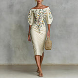 New Off-shoulder Waist Dress For Women