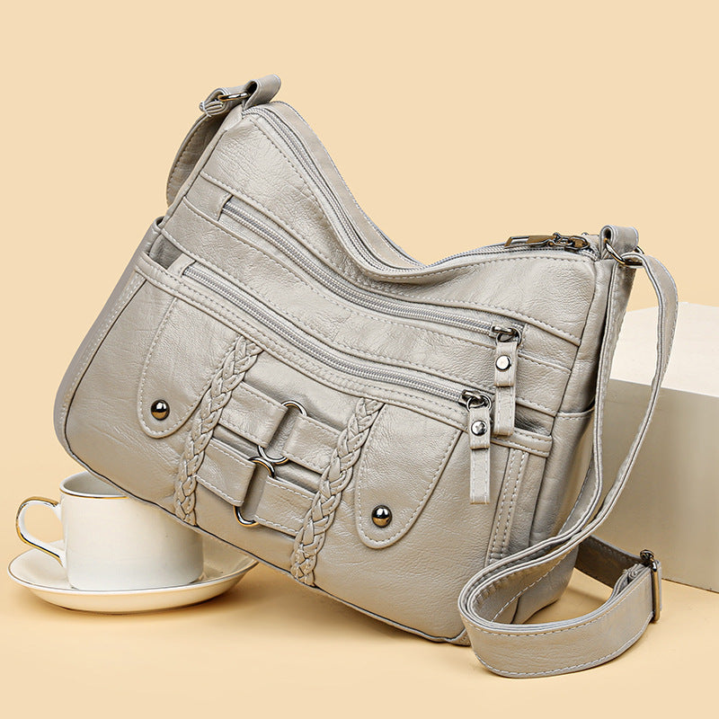 Knitted Messenger Bag for Women – Spacious, Minimal & Korean-Inspired