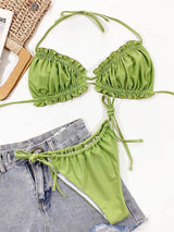 Frill Trill Halter Neck Bikini Set-7