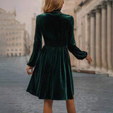 Velvet Mock Neck Midi Dress
