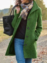 Wool Blend Mid-Length Coat