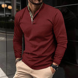 Men's Double Layer Lapel Polo Shirt | Fashion Waffle Long-Sleeved Top