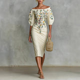 New Off-shoulder Waist Dress For Women