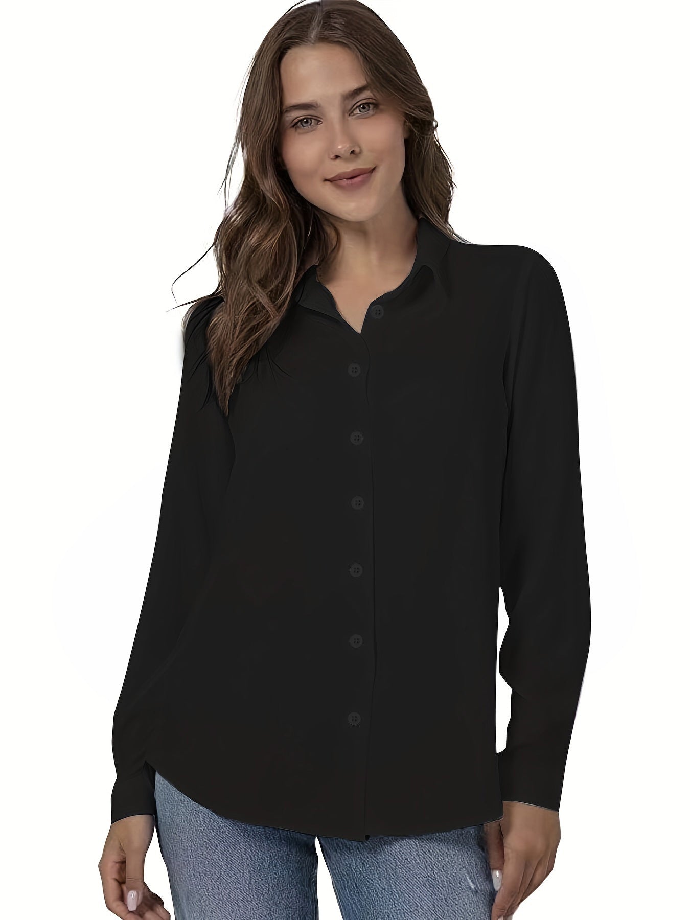 Women's Simple Casual Long-Sleeved Shirt – Versatile for All Seasons