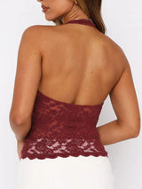 Lace Backless Halter Neck Cami-12