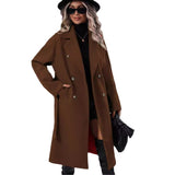 Chic Double-Breasted Woolen Coat