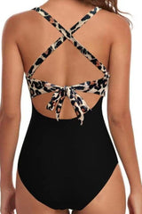 Tied Crisscross Cutout One-Piece Swimwear-6