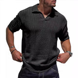 Knitted V-Neck Polo Tee