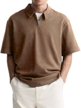 Men's Zipper Polo Shirt – Breathable & Stylish