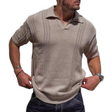 Knitted V-Neck Polo Tee