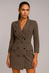 Jesienno-zimowa moda damska Podwójny pasek z długim rękawem