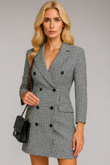 Jesienno-zimowa moda damska Podwójny pasek z długim rękawem