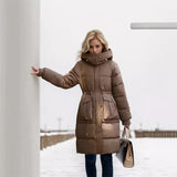 Elegant Over-the-Knee Puffer Coat – Cozy Winter Luxury-Coffee-8