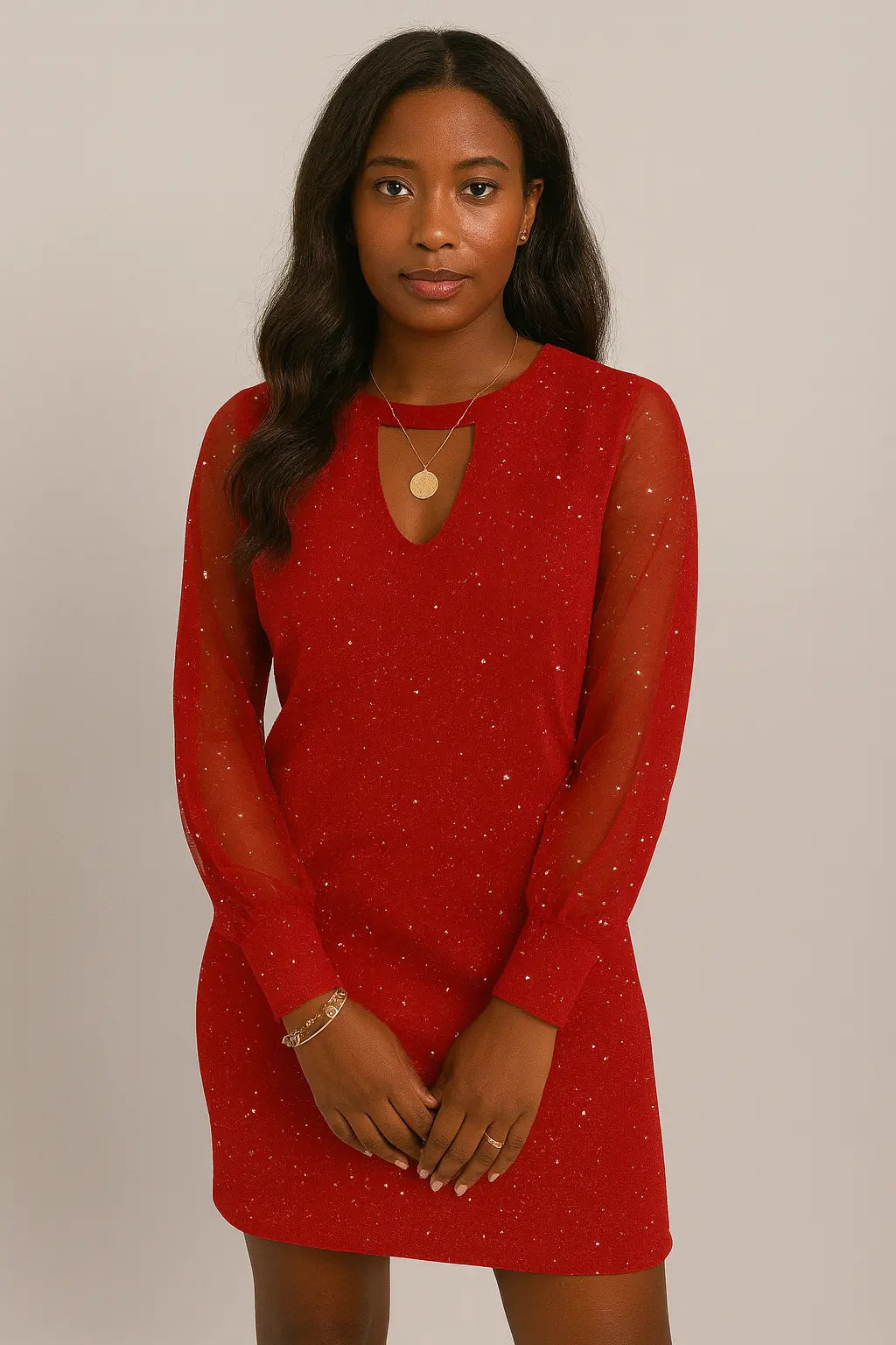 Sukienka z długim rękawem i dekoltem w szpic Wiosna i jesień Nowy styl Koronkowa sukienka dla kobiet Odzież