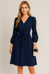 Jesienno-zimowa europejska i amerykańska odzież damska z długim rękawem Mała koronkowa sukienka z dekoltem w szpic