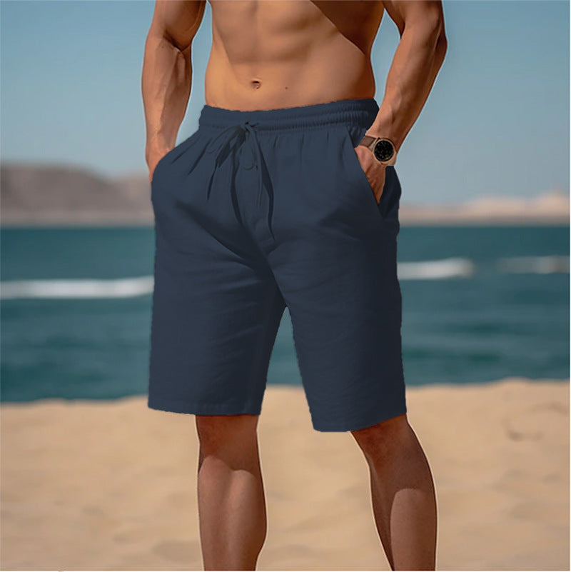 Men's Summer Drawstring Shorts | Elastic Waist Beach Shorts