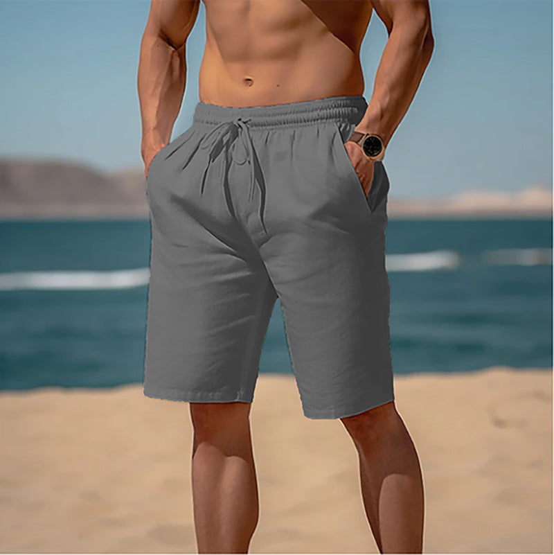 Men's Summer Drawstring Shorts | Elastic Waist Beach Shorts