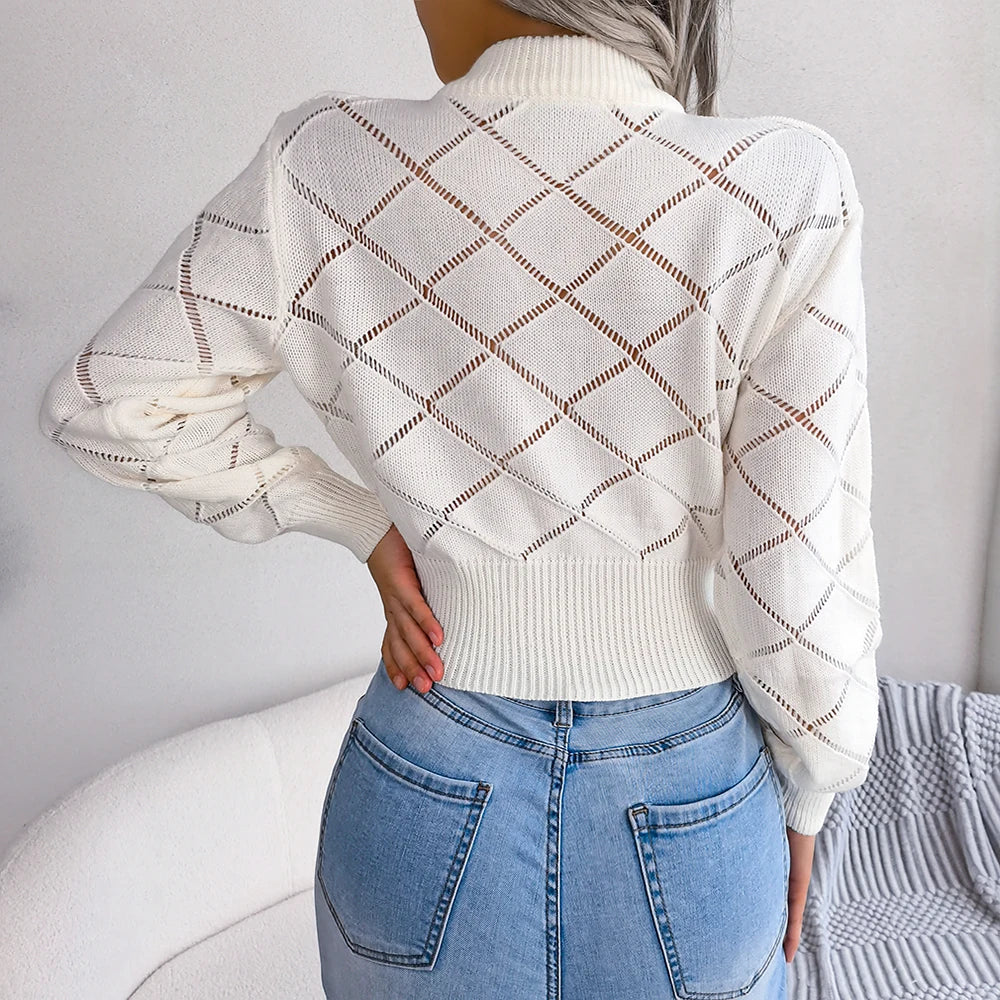 Diamond-Stitch Knit Layer