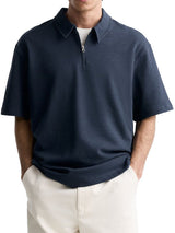 Men's Zipper Polo Shirt – Breathable & Stylish