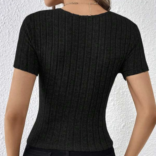 Women's V-Neck Cross Wrap Ribbed Sweater | Sexy and Versatile Knitted Top