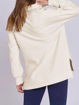 ฺHigh-Low Quarter Zip Long Sleeve Sweatshirt-9