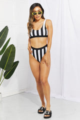 Striped Tank High Waist Bikini-7