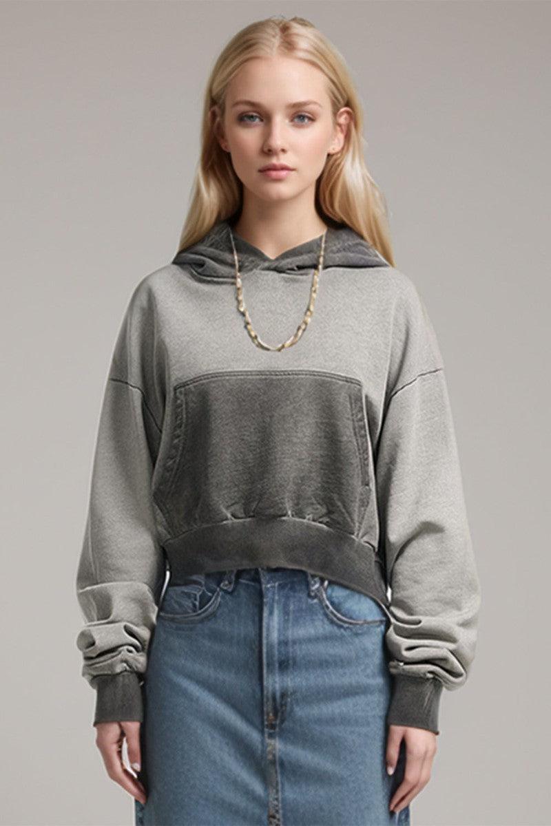 Basic Bae Kangaroo Pocket Long Sleeve Cropped Hoodie-6