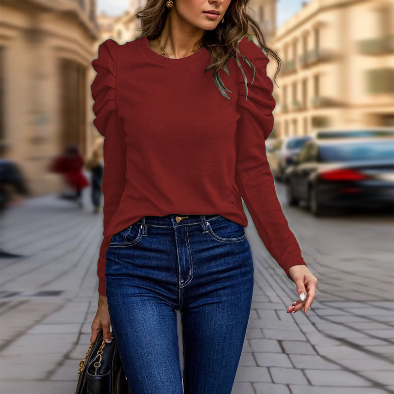 Elegant Puff Sleeve Knit Top