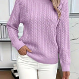 Women’s cable-knit sweater – soft crewneck pullover for everyday wear