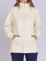 ฺHigh-Low Quarter Zip Long Sleeve Sweatshirt-8