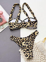 Leopard Ring Detail Bikini Set-5