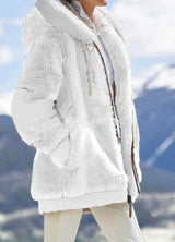 Cozy Plush Zip-Up Hooded Jacket