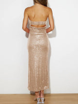 Sequin Cutout Tube Dress-11